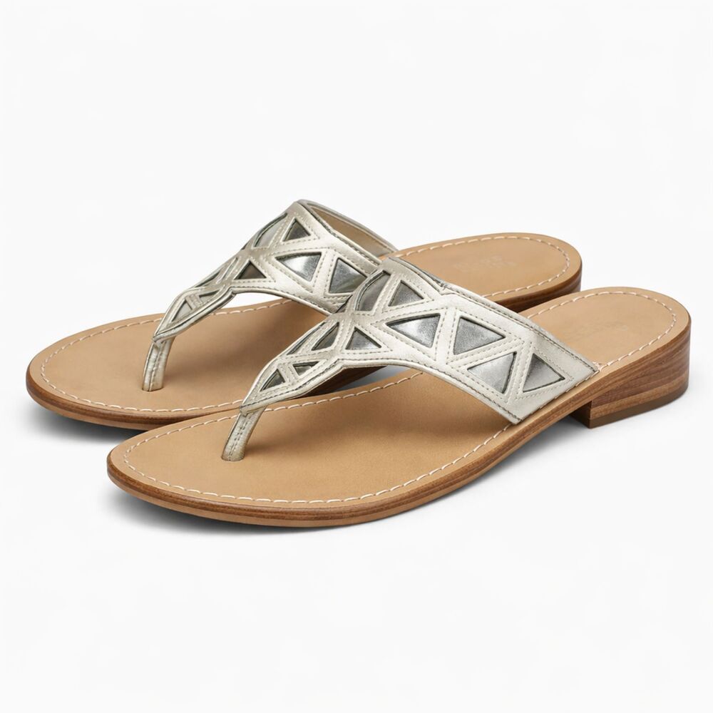 SAM EDELMAN TREVA SILVER CASUAL CASUAL THONG SANDALS SIZE 7.5 SUMMER CLASSIC